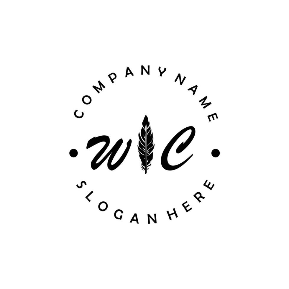 Initial WC letter logo elegant company brand luxury vector