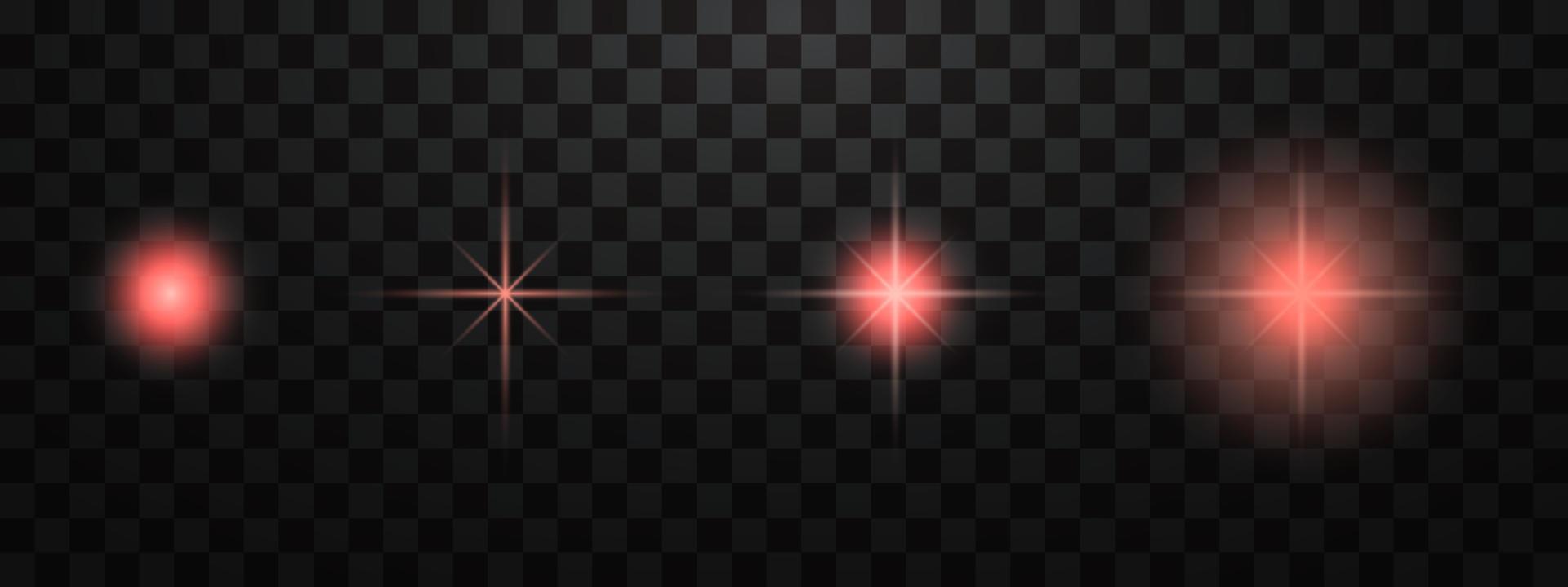 Red glowing light effect  for lamp on transparent background vector