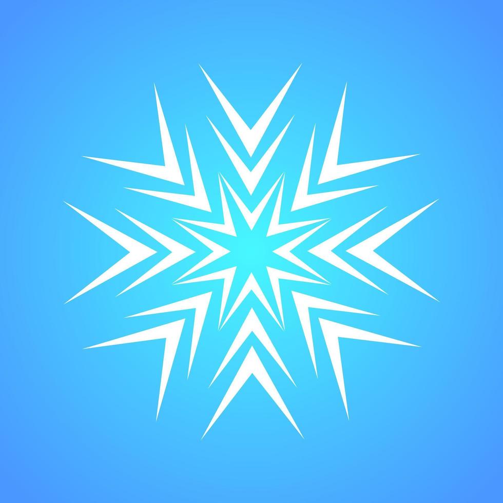 Simple illustration of winter snowflake for Christmas ball and tree vector