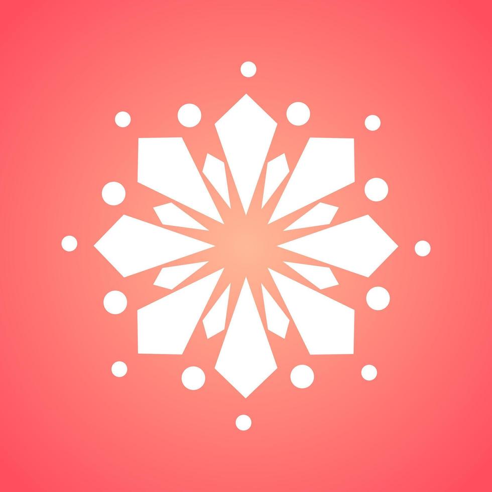 Simple illustration of winter snowflake for Christmas ball and tree vector