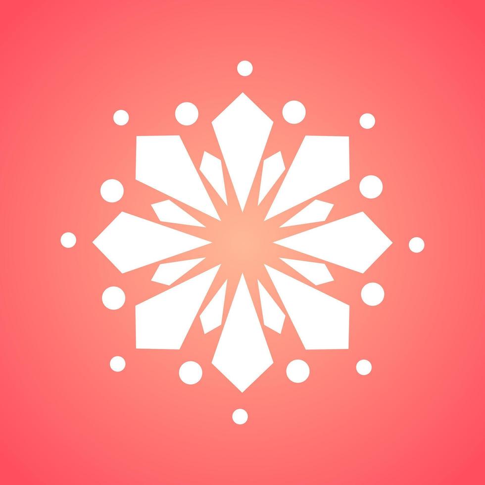 Simple illustration of winter snowflake for Christmas ball and tree vector