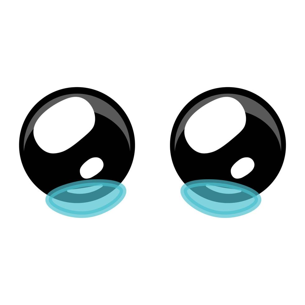 Big eyes with tears Large size icon for emoji smile vector