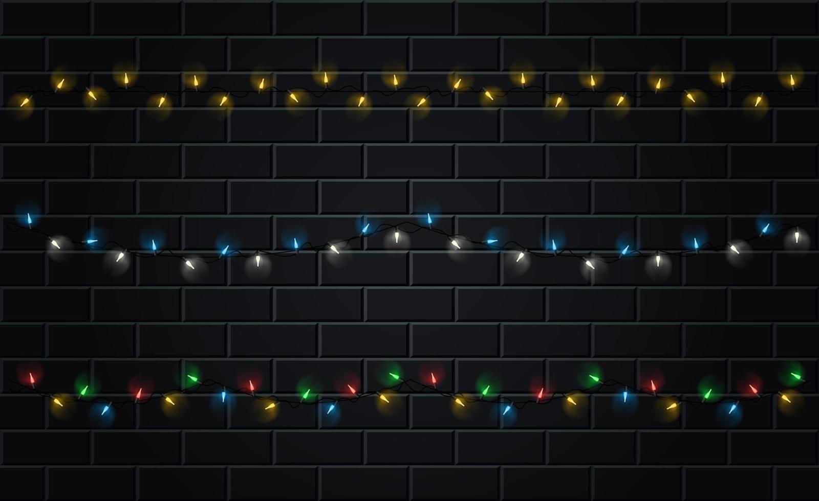 Christmas LED garland with light bulbs for christmas tree vector