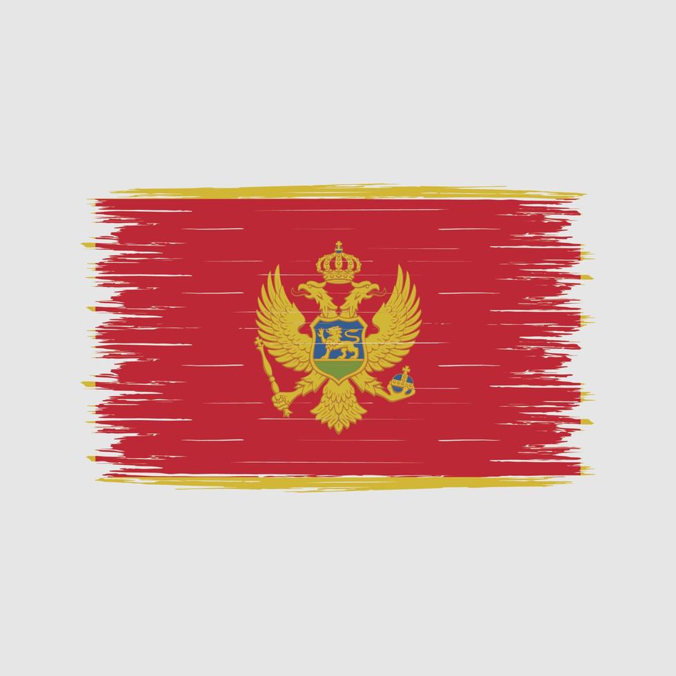 cepillo de bandera de montenegro vector