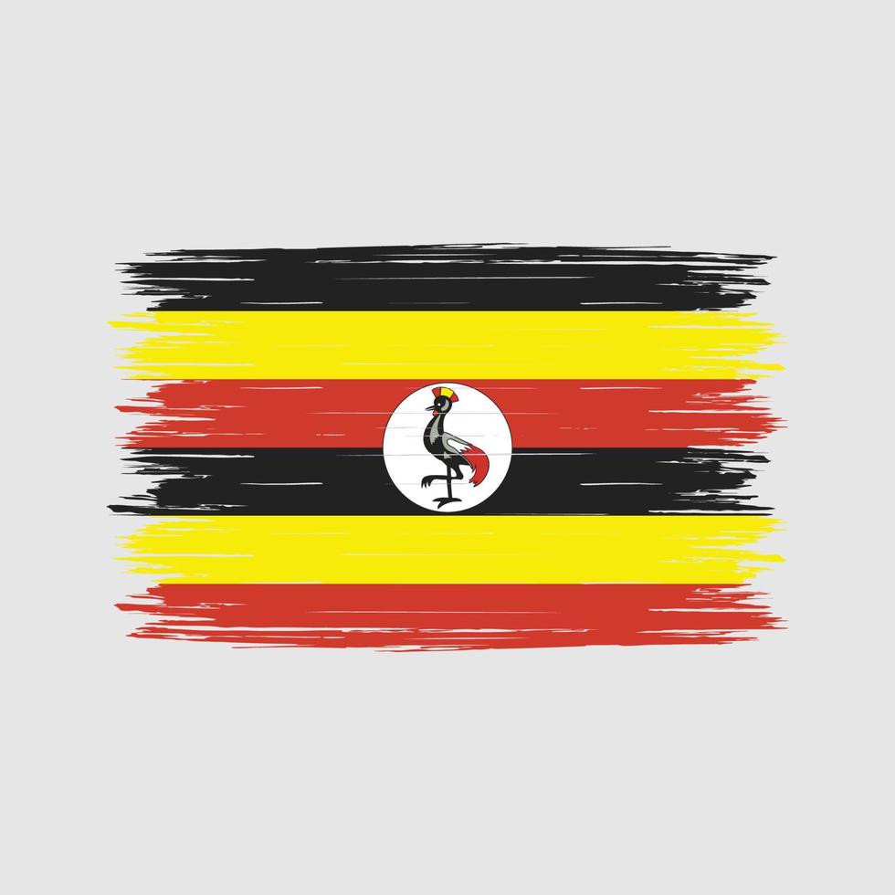 pincel de bandera de uganda vector