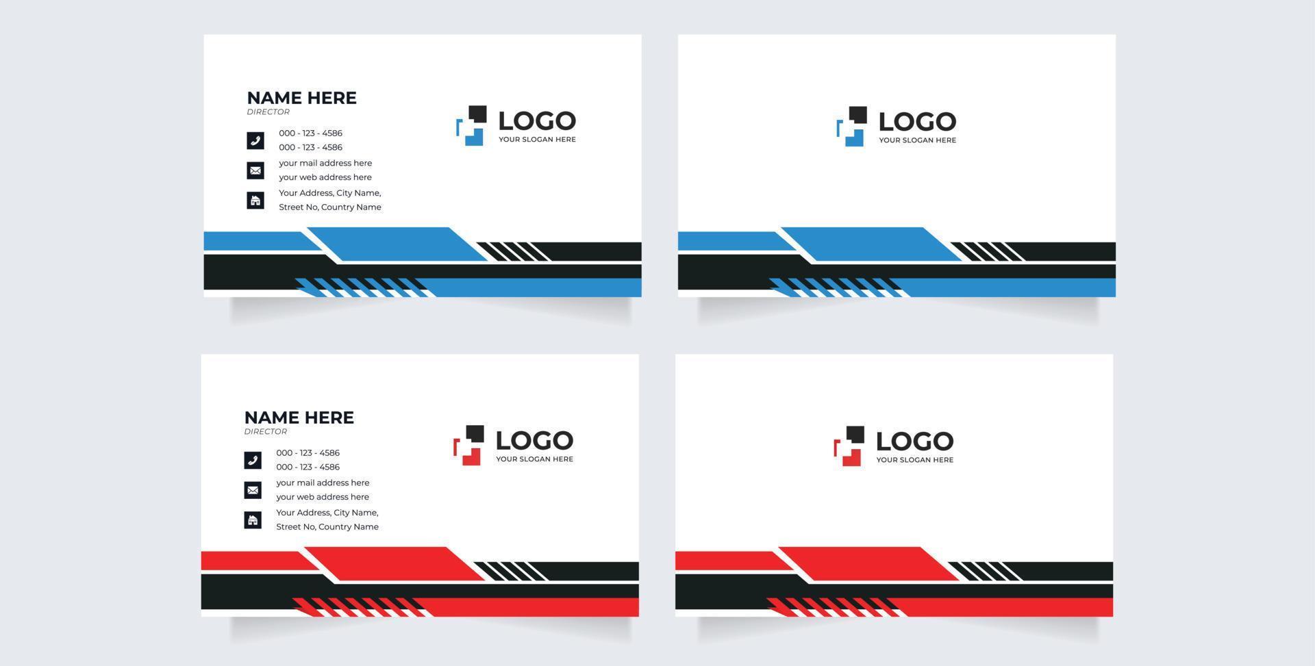 Modern And Clean Business cards Design Template Business Style Professional Template Design Creative Business card Design Template for your business vector