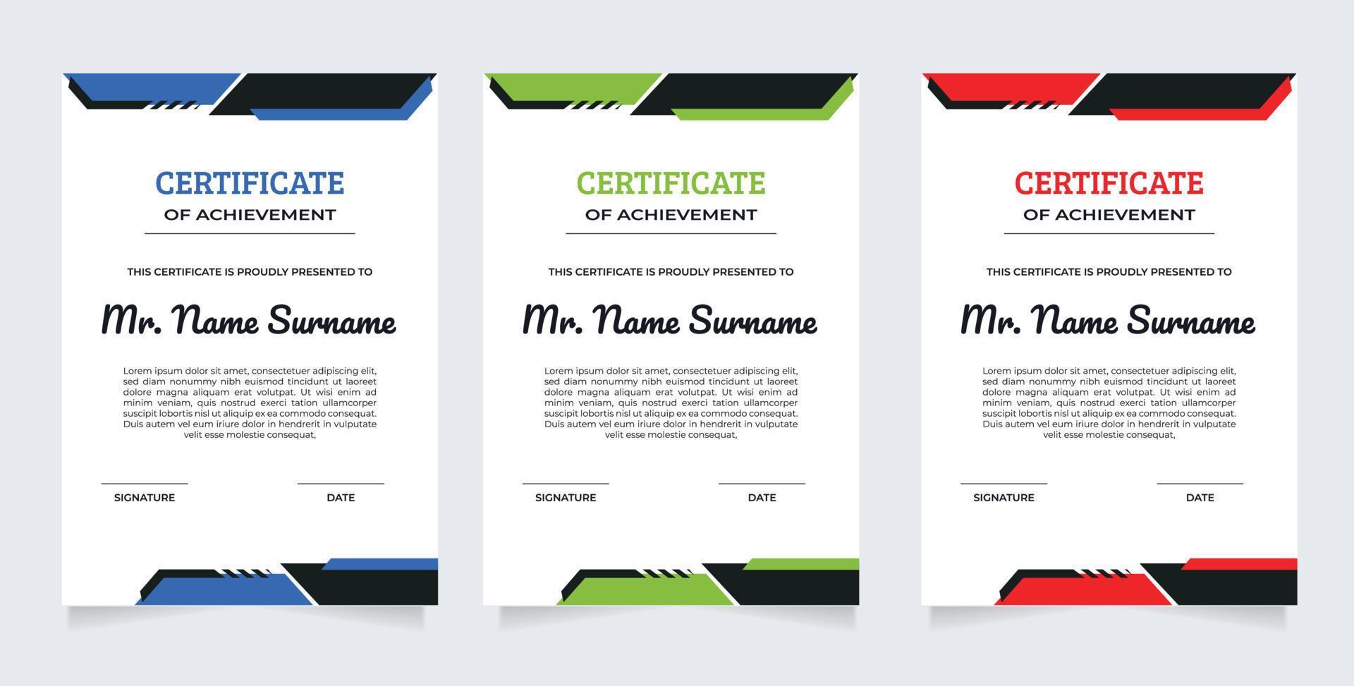 Certificate template awards diploma background vector modern design simple elegant and luxurious elegant. layout vertical in A4 size