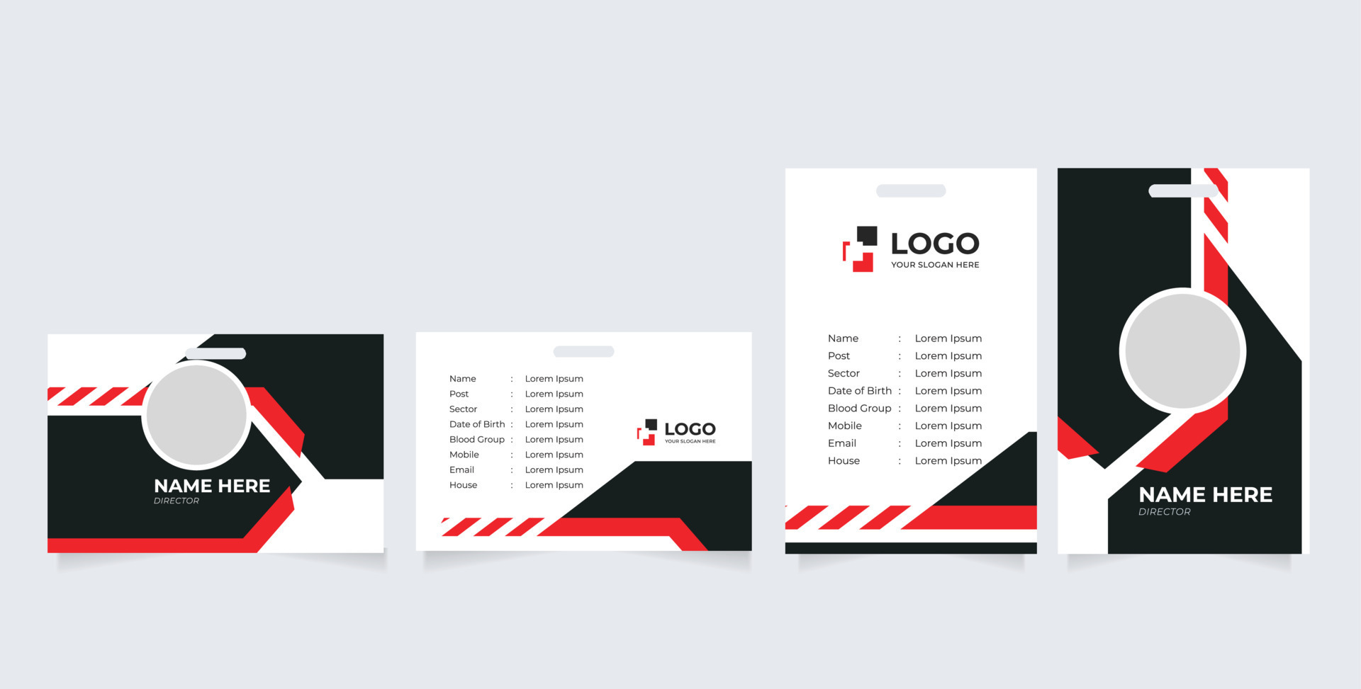 Abstract Smooth Wavy Id Card Design with Blurry Mesh Background Element