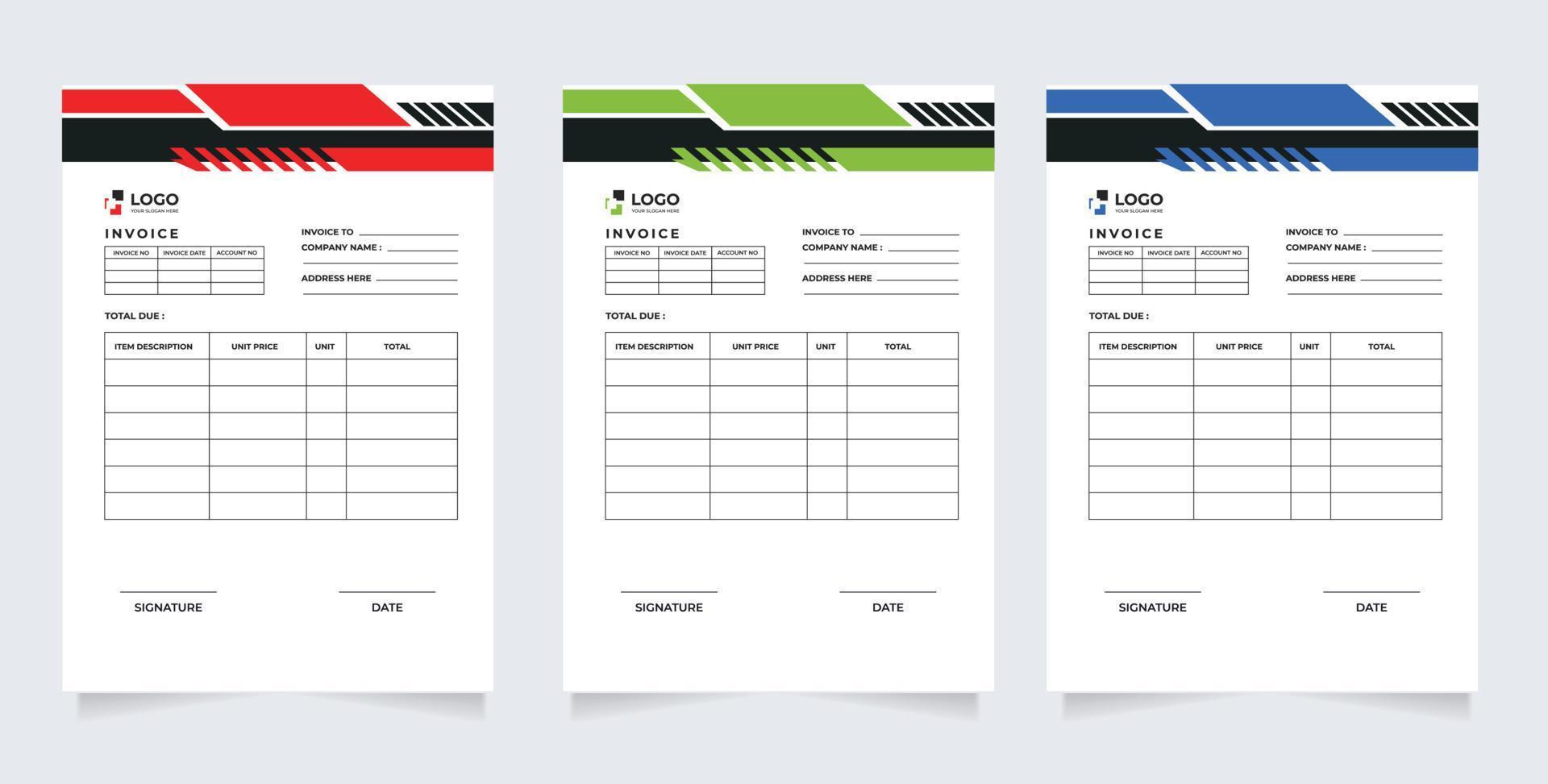 Business corporate creative invoice template. Business invoice for your business, print ready invoice template vector