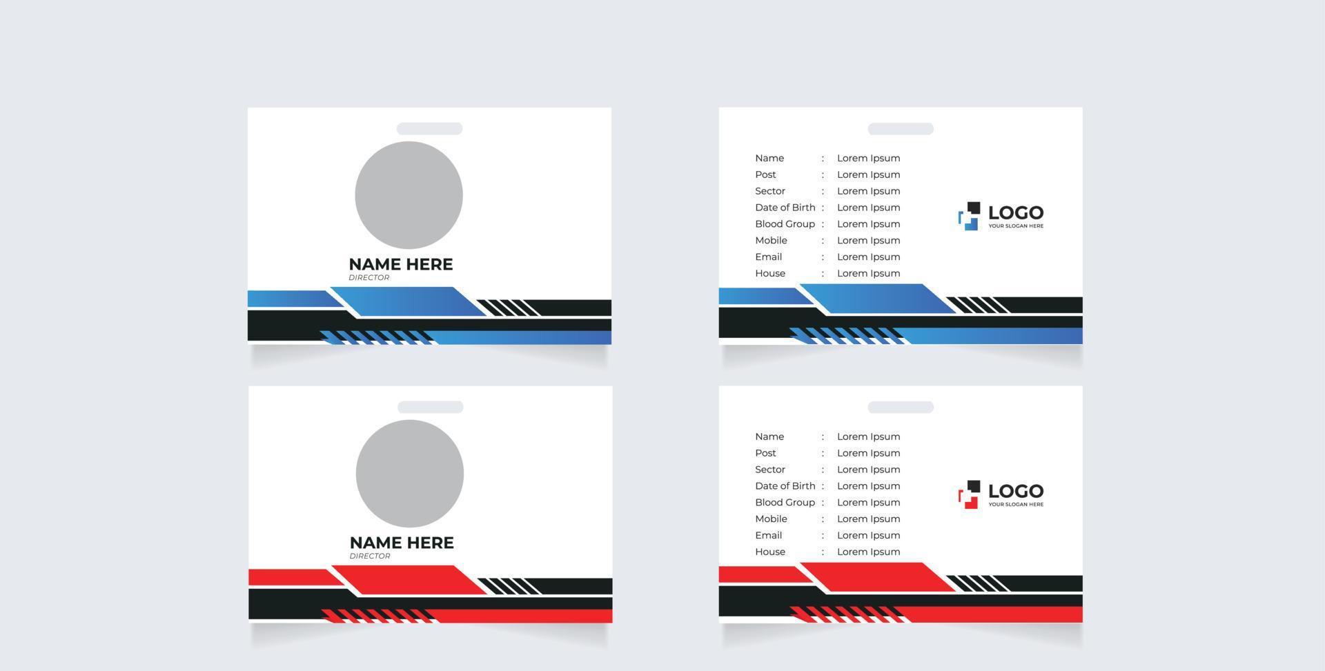 ID Card design template. Sutiable for companies, corporates, offices and many other of business purposes vector