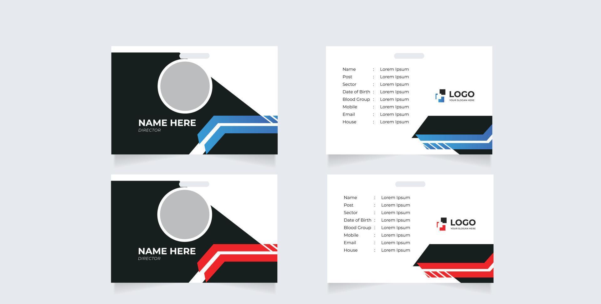 ID Card design template. Sutiable for companies, corporates, offices and many other of business purposes vector