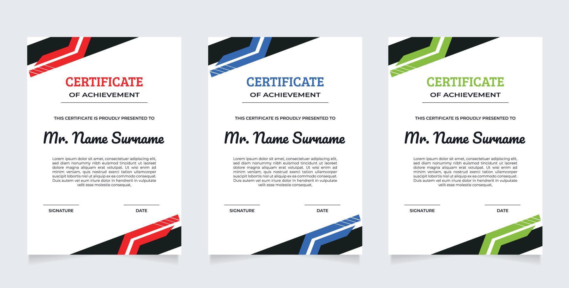 Certificate template awards diploma background vector modern design simple elegant and luxurious elegant. layout vertical in A4 size