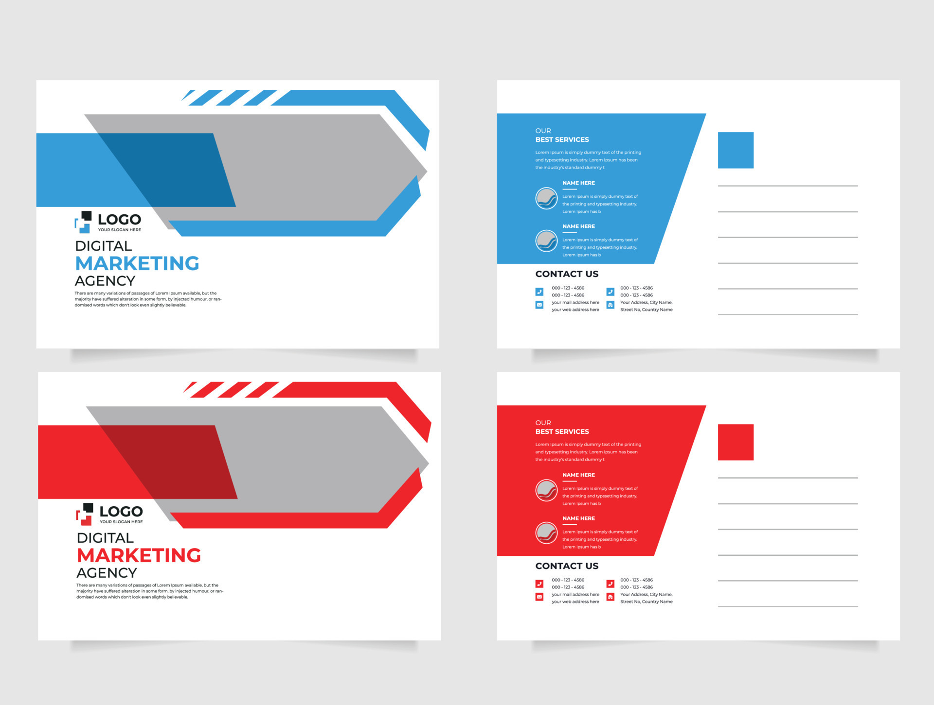 Corporate postcard design template. amazing and modern postcard design