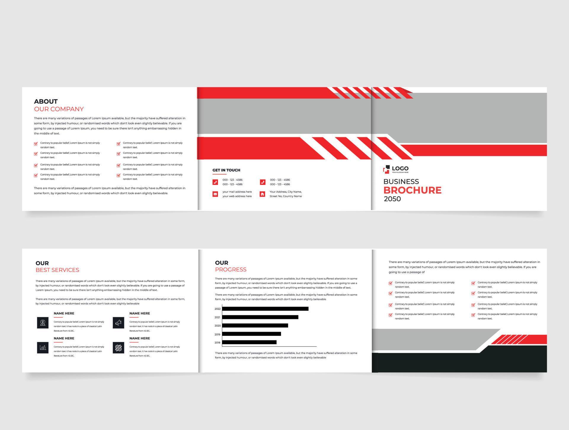 tri fold landscape brochure template corporate business booklet