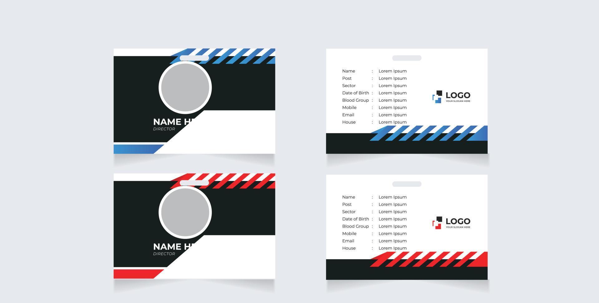 ID Card design template. Sutiable for companies, corporates, offices and many other of business purposes vector