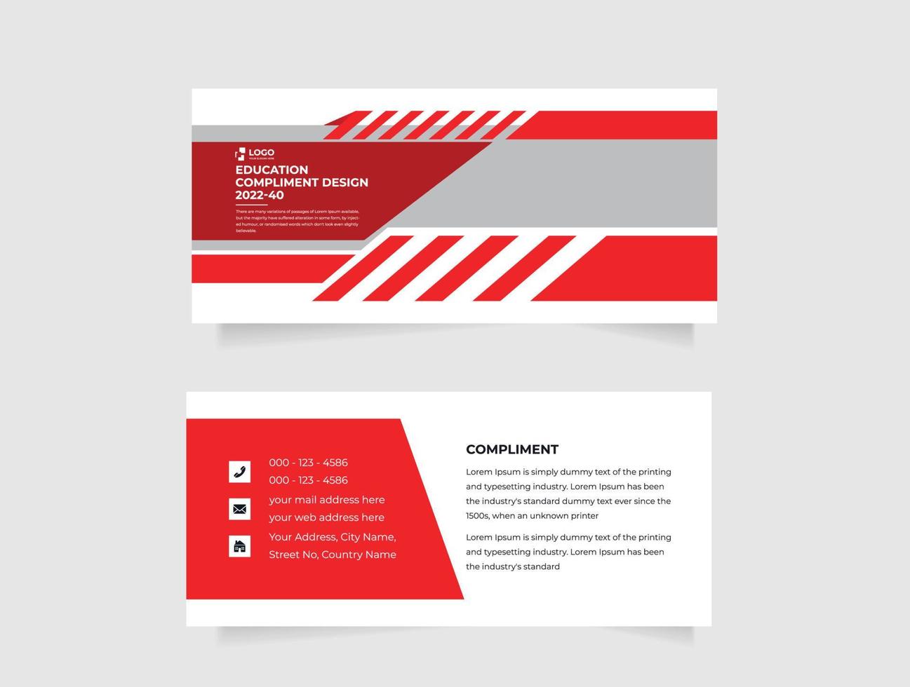 Business Blue Complement Card Design is editable vector illustration