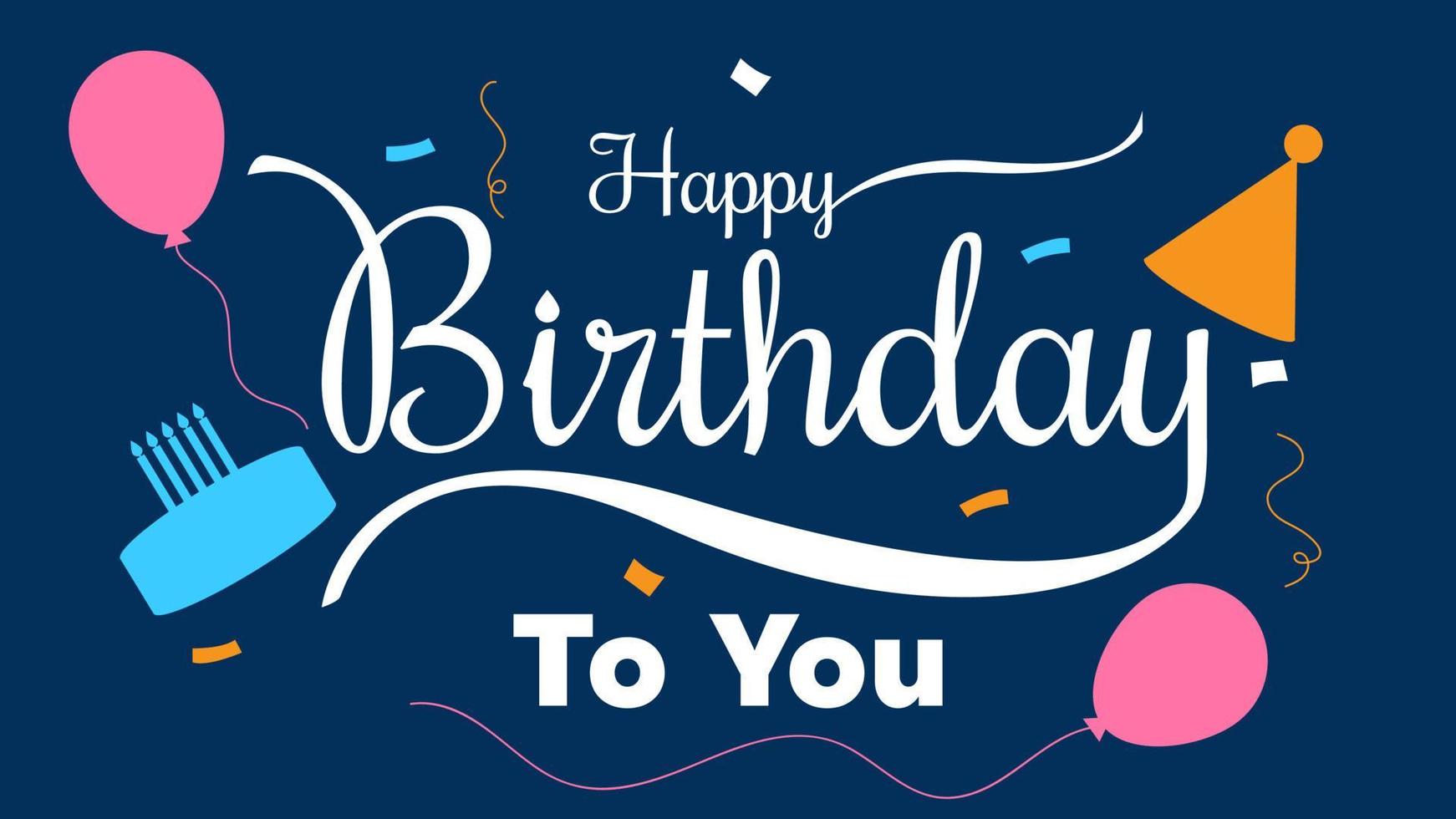 Happy Birthday typographic vector design for greeting cards. vector illustration