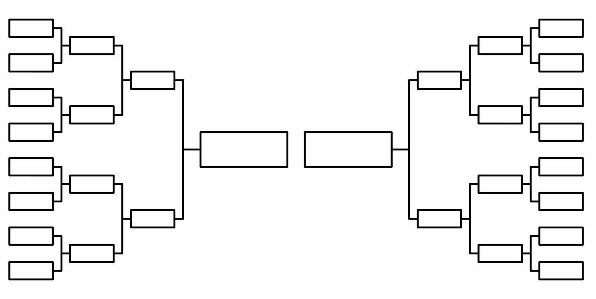 soporte de torneo de 16 equipos en blanco aislado sobre fondo blanco vector