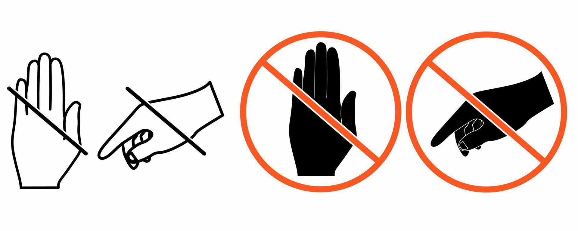 Stop hand icon . Hand forbidden sign, no entry, do not touch . Stop road  sign. Prohibited warning icon 21891159 Vector Art at Vecteezy