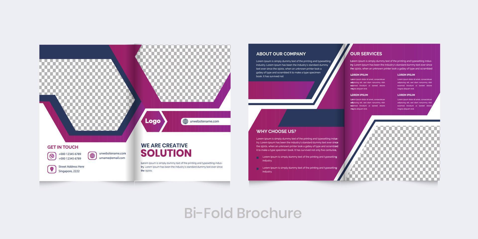 Yellow Minimalist Corporate business creative  bifold template vector