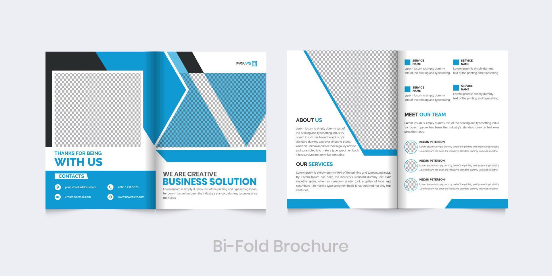 Blue Minimalist Corporate business creative  bifold template vector