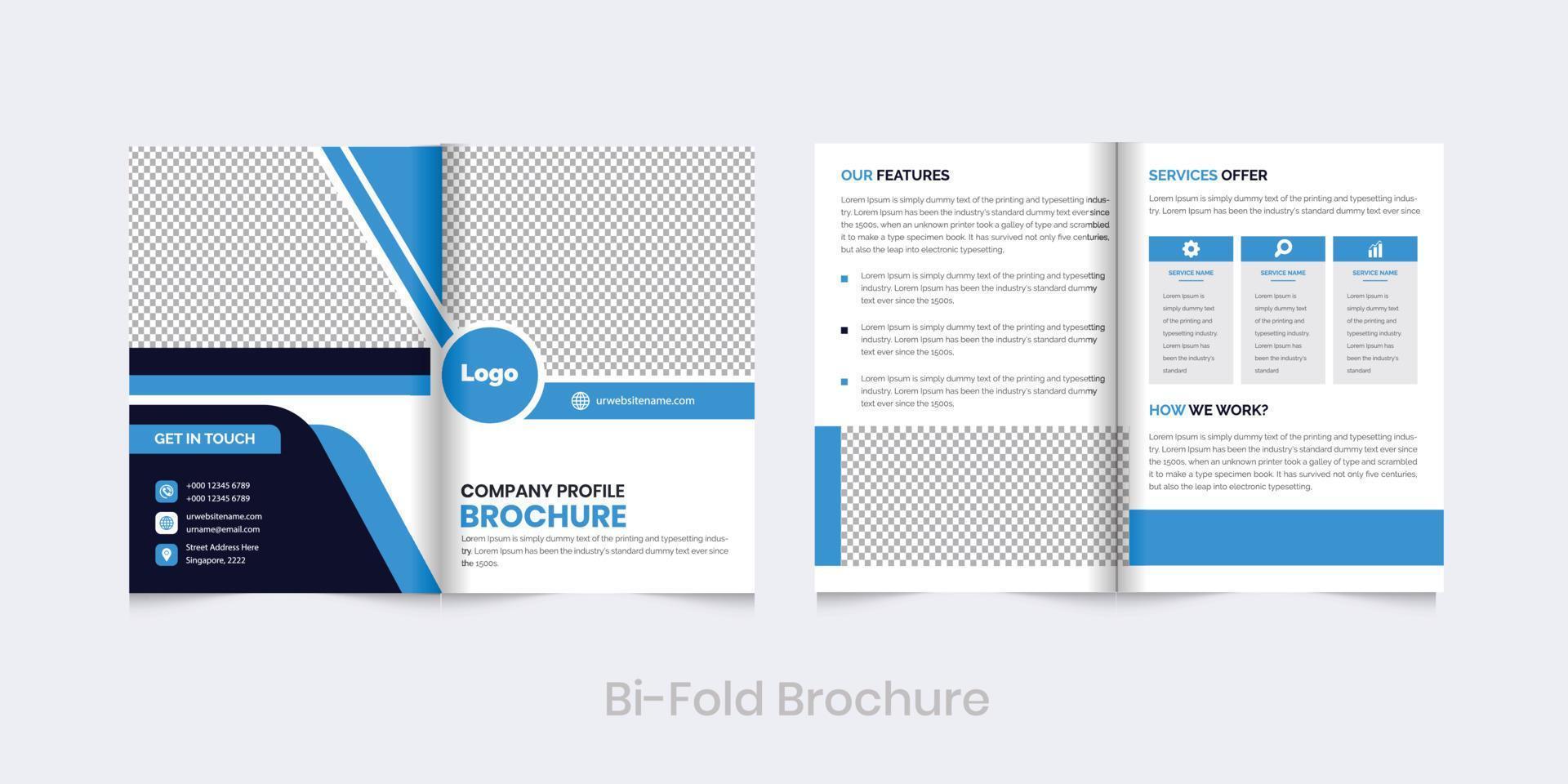 Yellow Minimalist Corporate business creative  bifold template vector