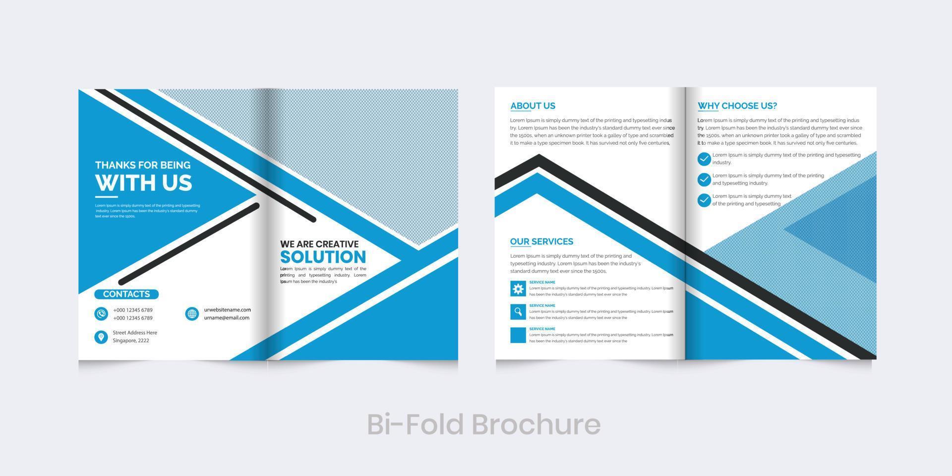 Blue Minimalist Corporate business creative  bifold template vector