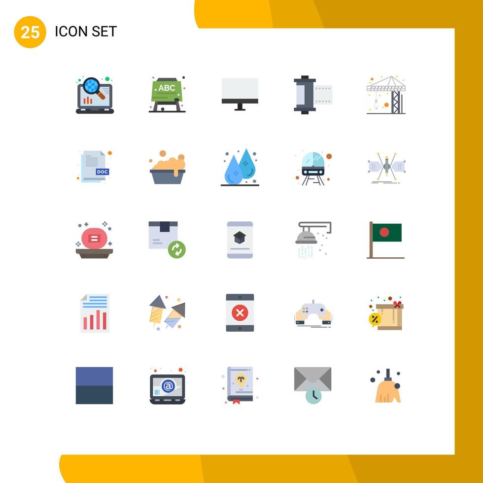 25 Creative Icons Modern Signs and Symbols of construction roll devices photo camera Editable Vector Design Elements