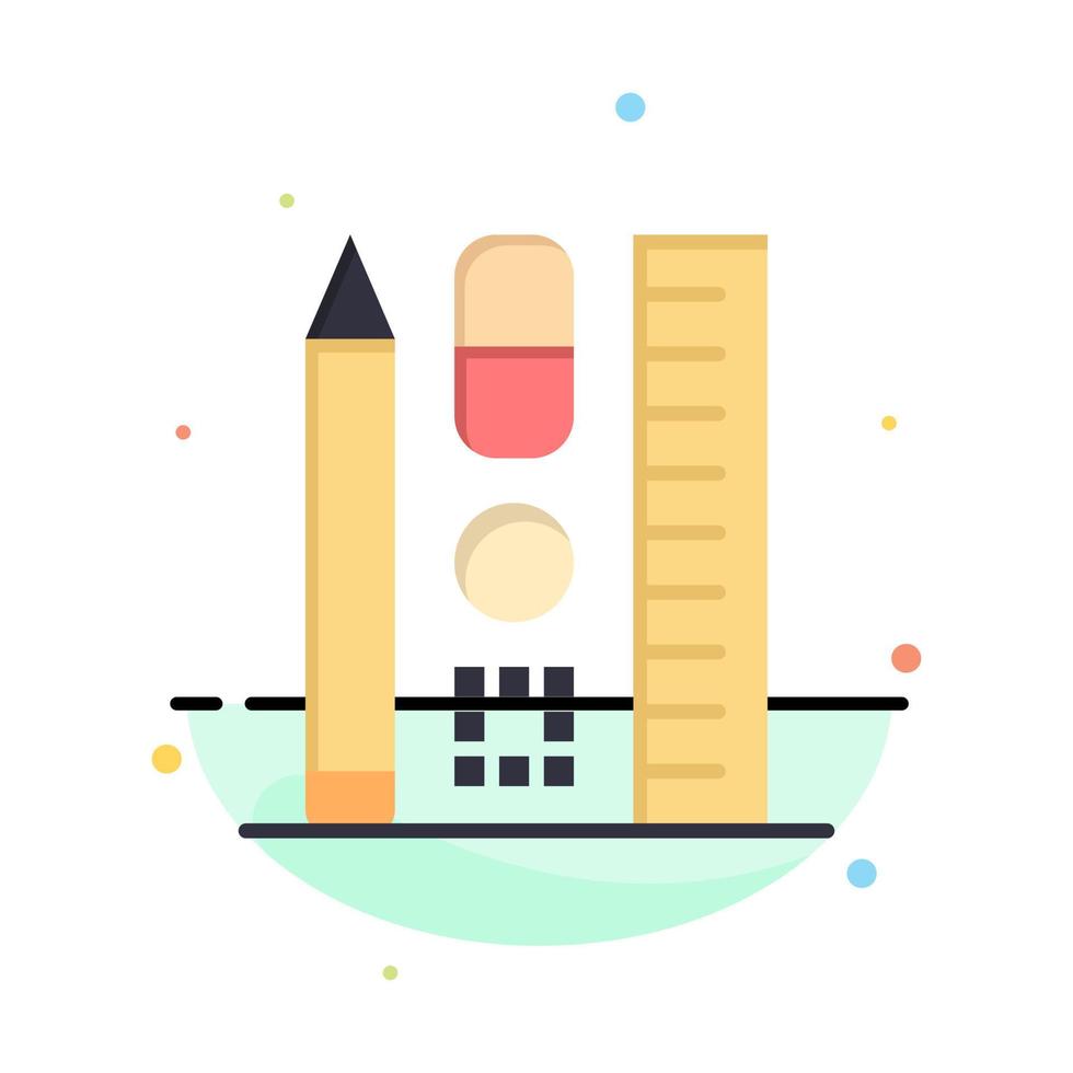 Pen Scale Education Online Abstract Flat Color Icon Template vector