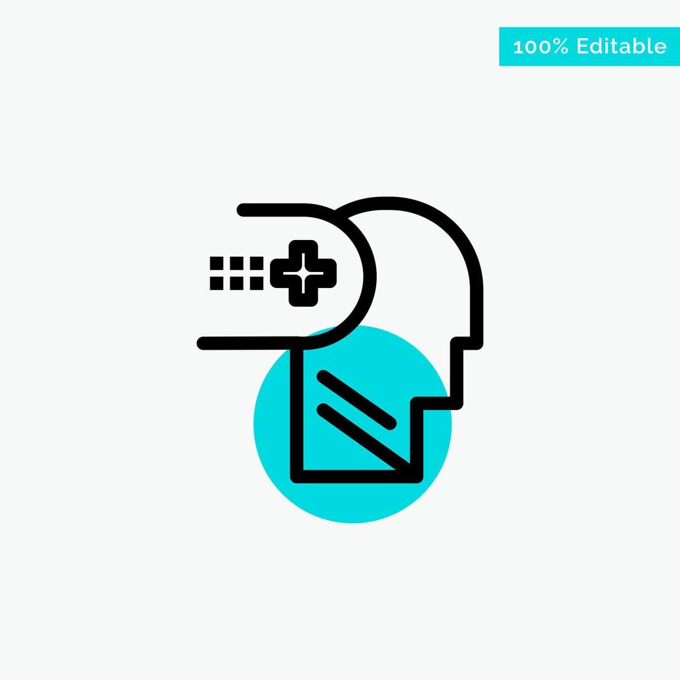 Health Mental Medical Mind turquoise highlight circle point Vector icon