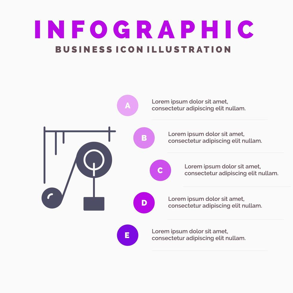 Device Machine Science Science Machine Solid Icon Infographics 5 Steps Presentation Background vector