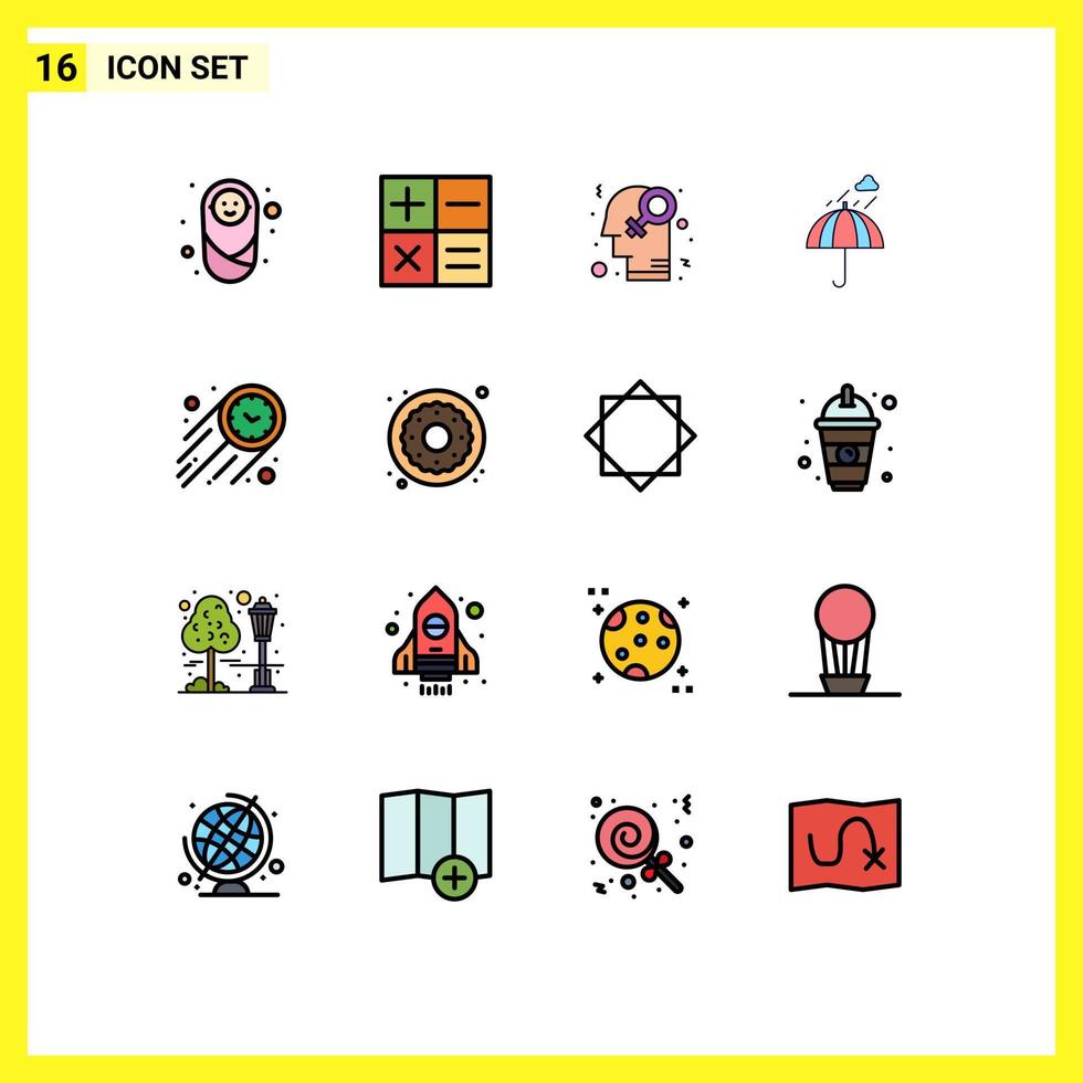 16 Creative Icons Modern Signs and Symbols of speed weather gender safety camping Editable Creative Vector Design Elements