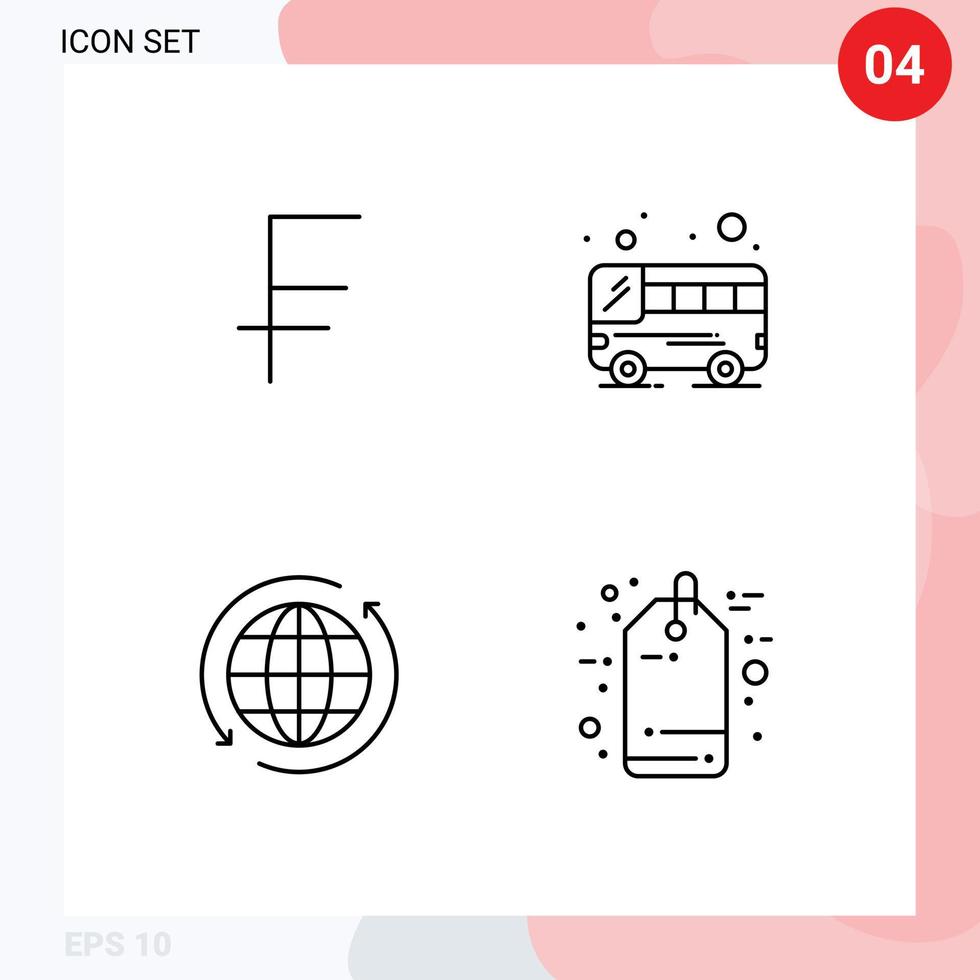 Universal Icon Symbols Group of 4 Modern Filledline Flat Colors of swiss france internet dollar transport arrow Editable Vector Design Elements