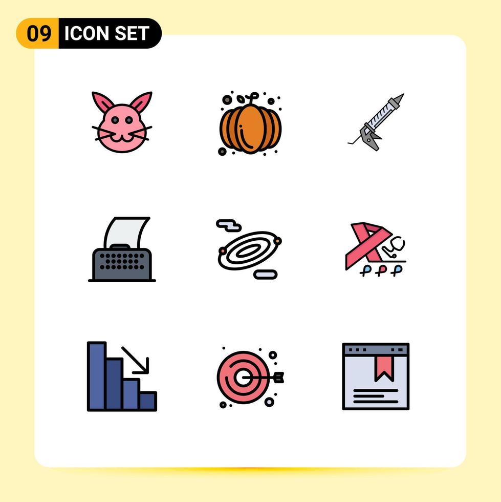 9 Creative Icons Modern Signs and Symbols of rotation text sealant paper utensils Editable Vector Design Elements