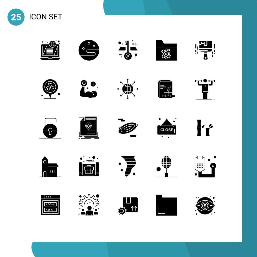 Stock Vector Icon Pack of 25 Line Signs and Symbols for paint brush blueprint paint brush science Editable Vector Design Elements