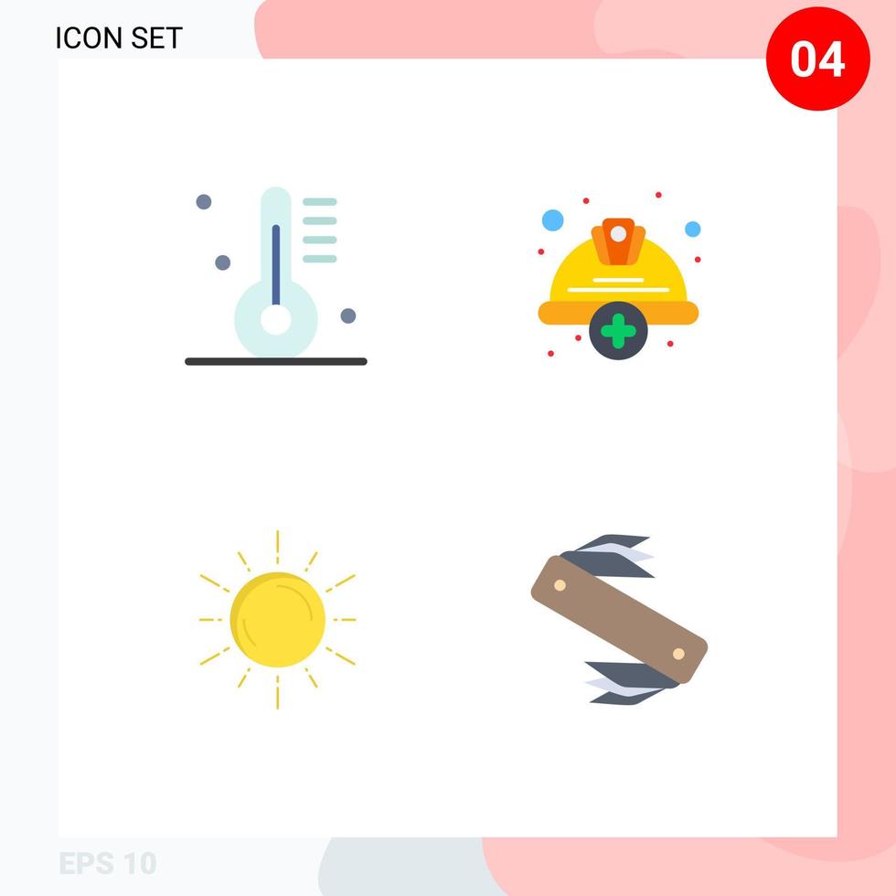 4 Universal Flat Icons Set for Web and Mobile Applications appliance labour food cap space Editable Vector Design Elements