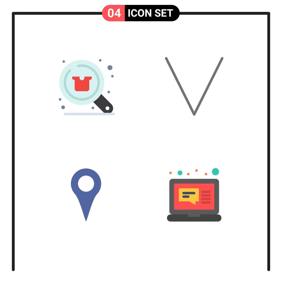 4 Universal Flat Icons Set for Web and Mobile Applications buy location shop bottom pin Editable Vector Design Elements