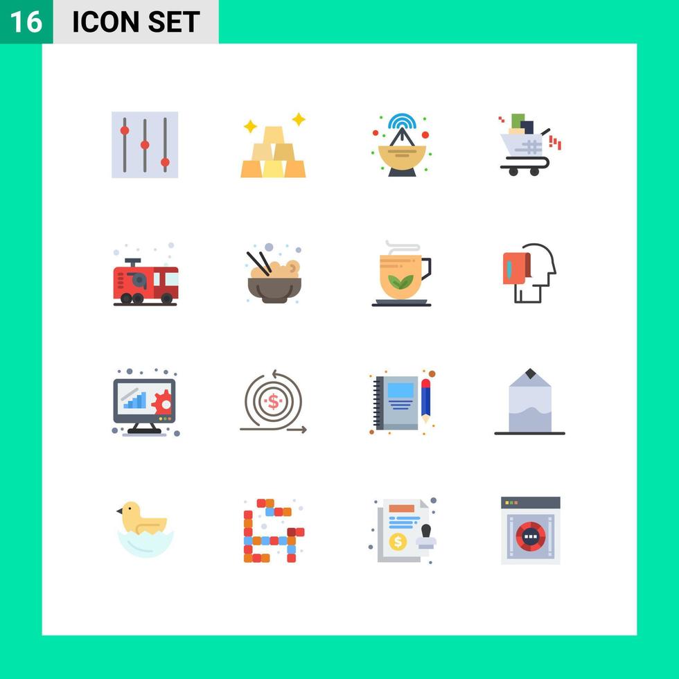 paquete de iconos de vector de stock de 16 signos y símbolos de línea para bombero de alimentos marketing paquete editable de emergencia de bombero de elementos creativos de diseño de vectores