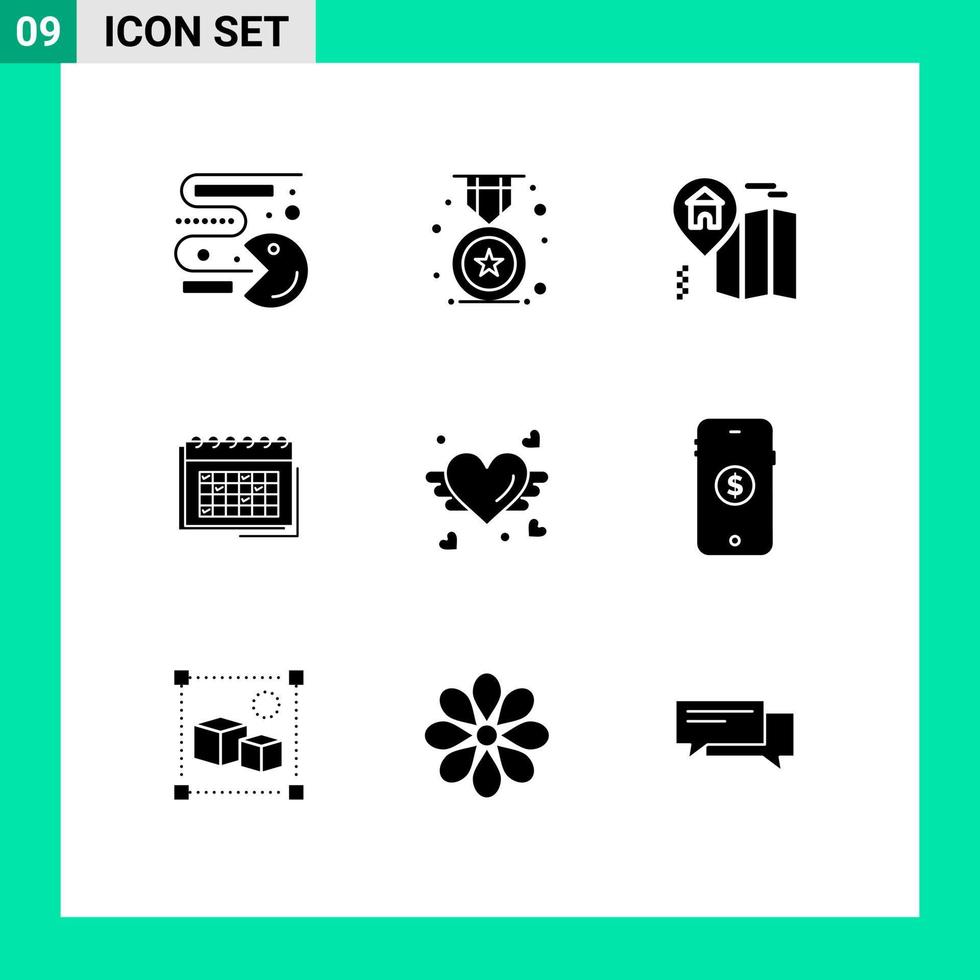 paquete de iconos de vectores de stock de 9 signos y símbolos de línea para la planificación de horarios elementos de diseño de vectores editables de negocios de eventos en el hogar