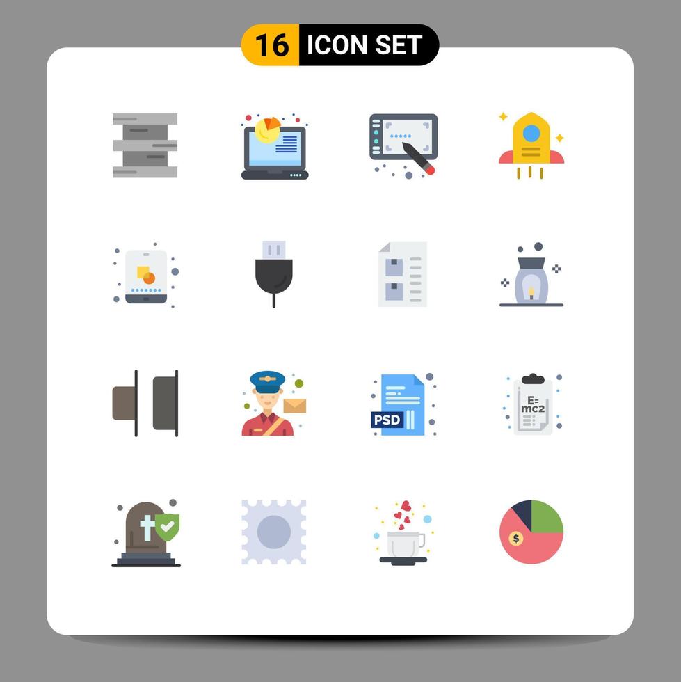 Stock Vector Icon Pack of 16 Line Signs and Symbols for creative edit design design rocket Editable Pack of Creative Vector Design Elements
