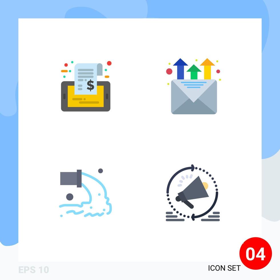 4 Universal Flat Icon Signs Symbols of label pollution sale marketing sewage Editable Vector Design Elements