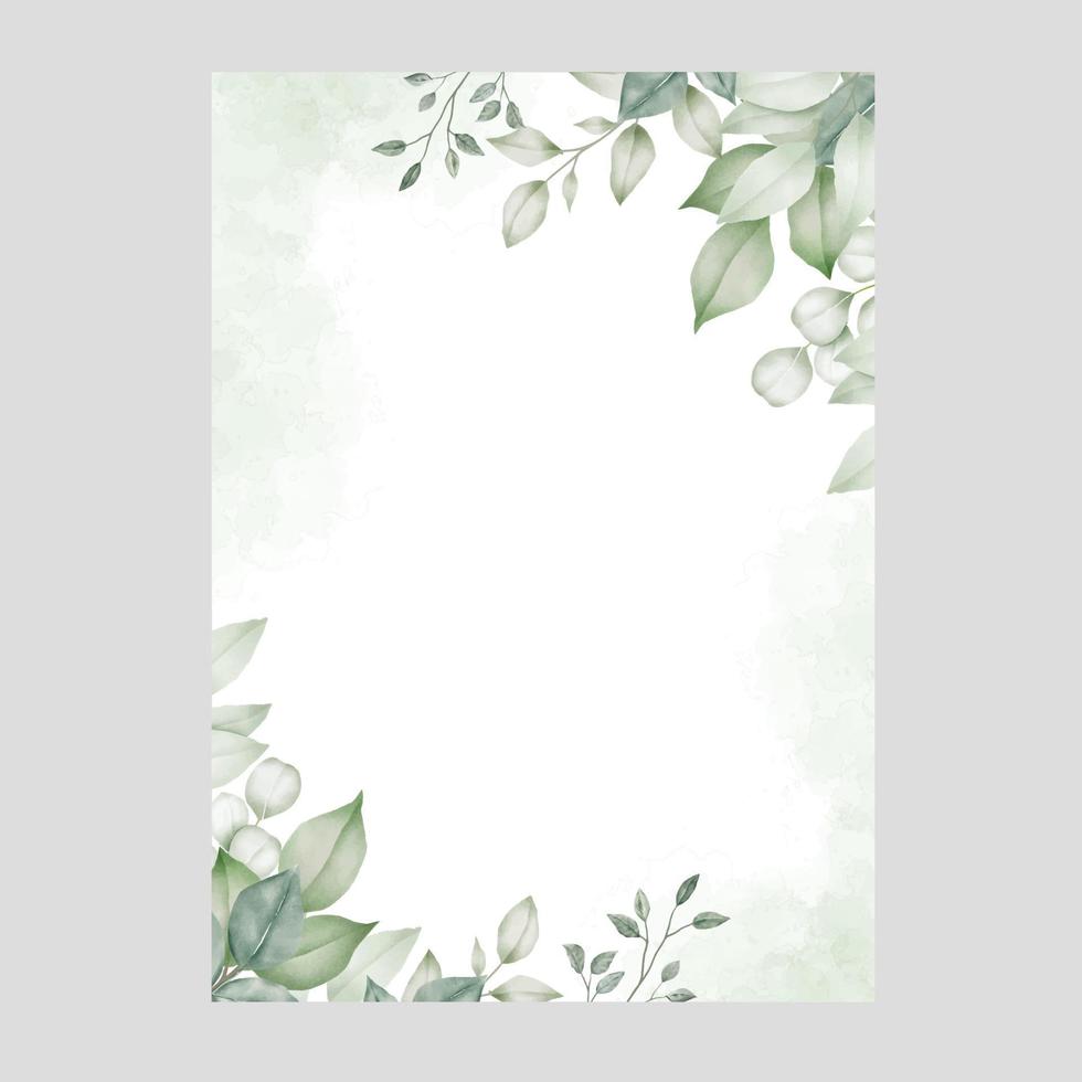 Greenery Floral Wedding Invitation Template vector