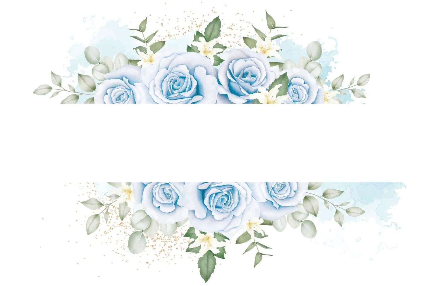 Navy Blue Floral Rose  Background Watercolor vector
