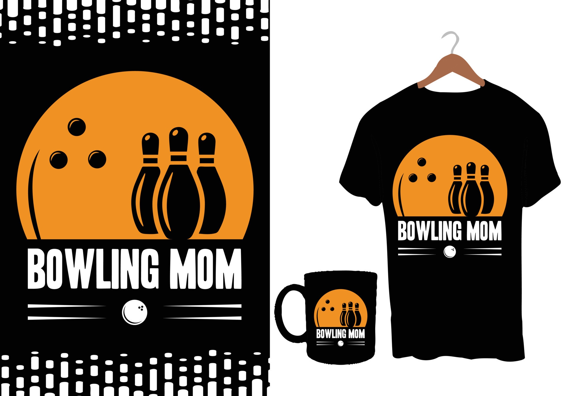 Bowling T Shirt Design 14765722 Vector Art at Vecteezy