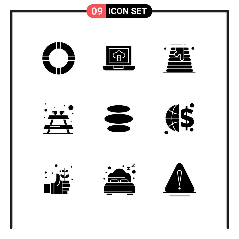 9 iconos creativos signos y símbolos modernos de finanzas crypto boda moneda muebles elementos de diseño vectorial editables vector