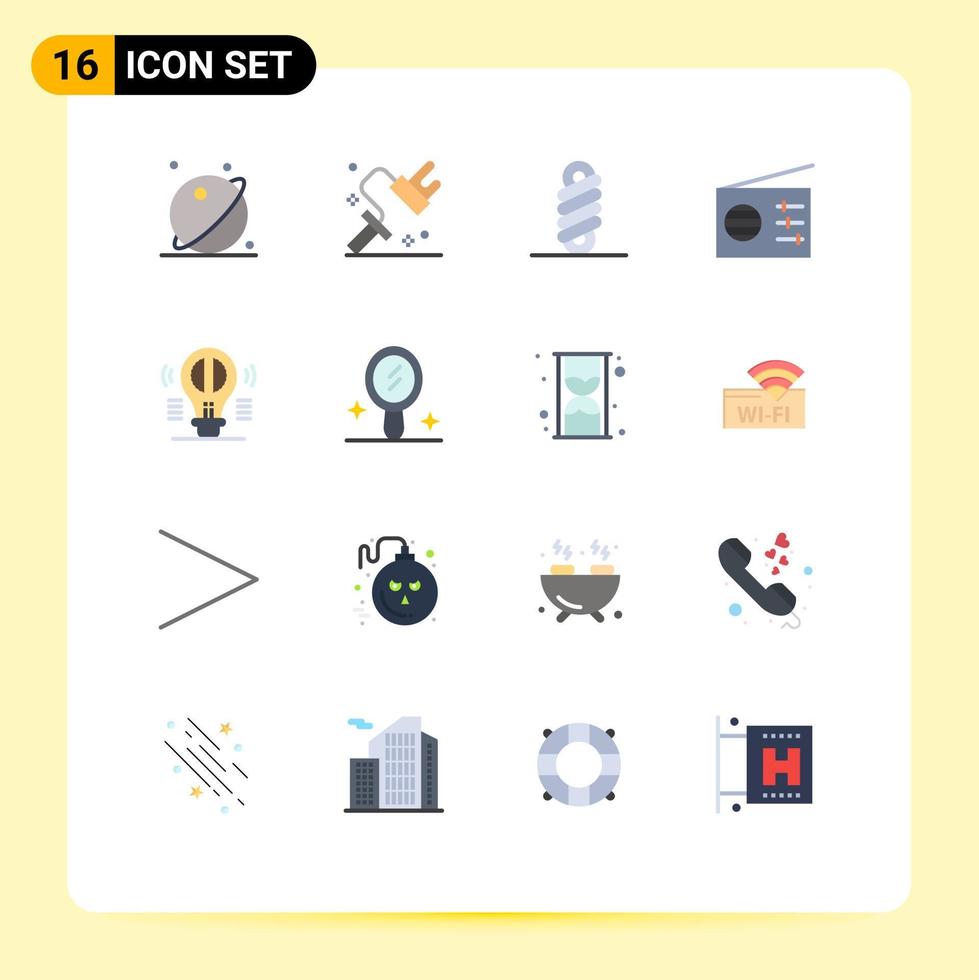 paquete de iconos de vector de stock de 16 signos y símbolos de línea para el pensamiento creativo herramienta de cerebro medios de señal paquete editable de elementos de diseño de vector creativo