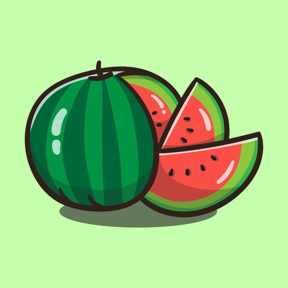 cute cartoon watermelon slash vector illustration 14765993 Vector Art at  Vecteezy
