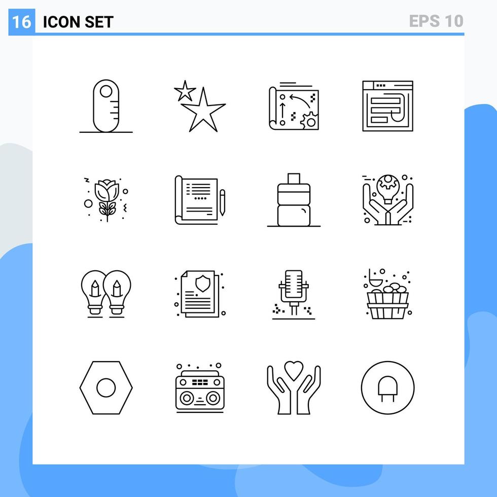 16 Creative Icons Modern Signs and Symbols of website phishing setting password hack Editable Vector Design Elements