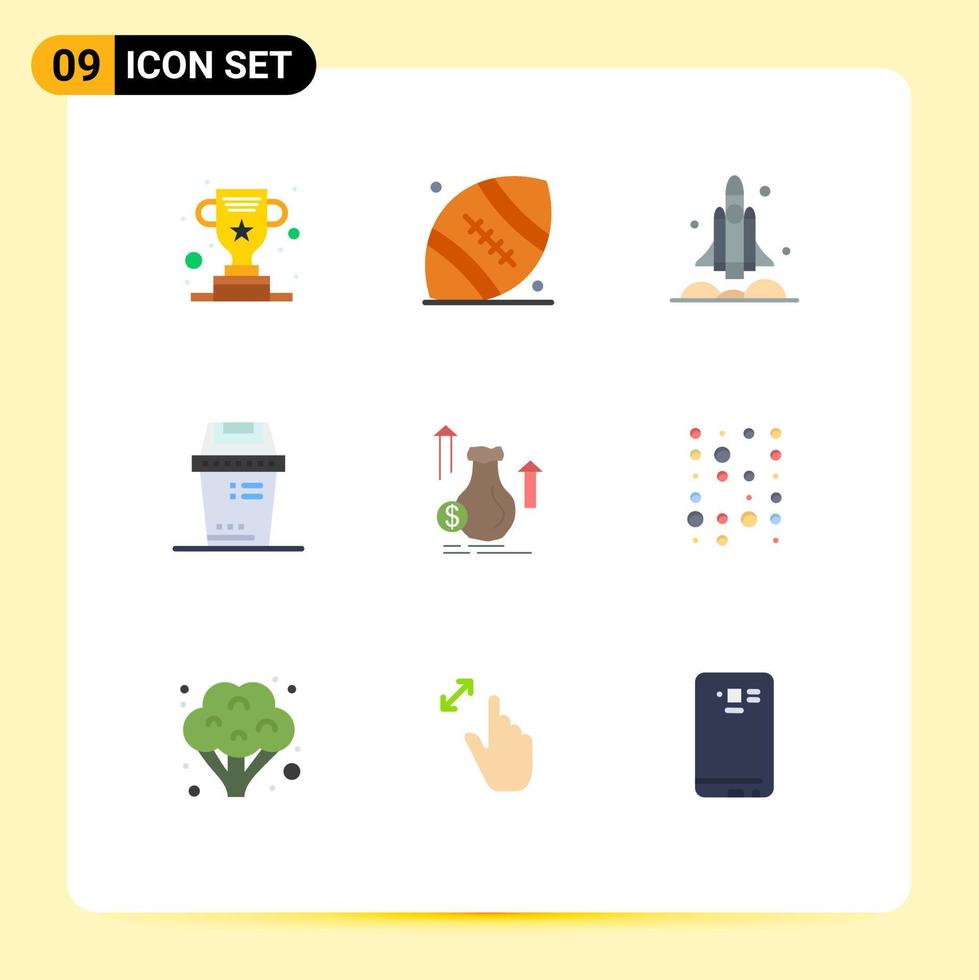 9 Creative Icons Modern Signs and Symbols of money junk launcher equipment usa Editable Vector Design Elements