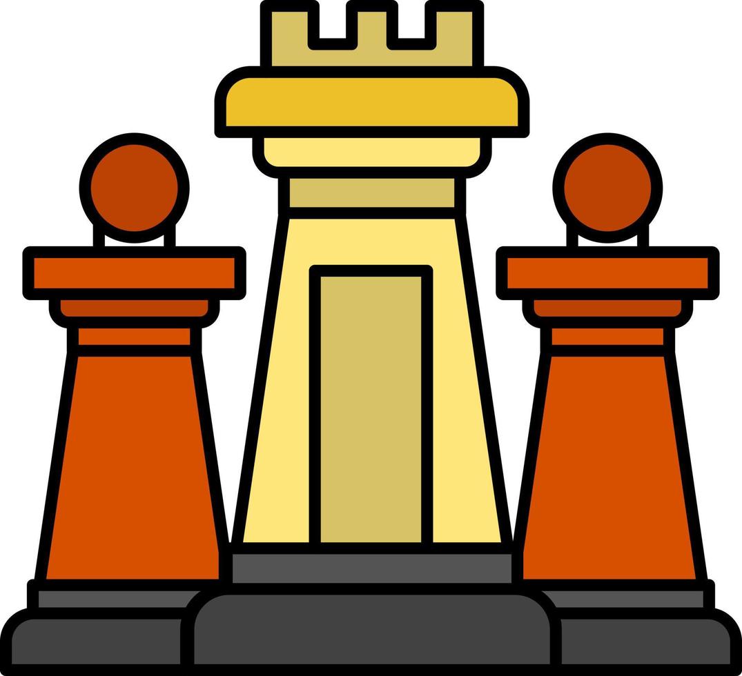 Chess Computer Strategy Tactic Technology  Flat Color Icon Vector icon banner Template